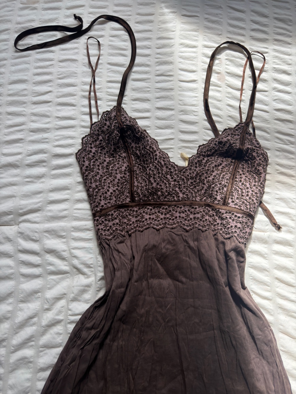 Guess Brown Maxi Dress with Lace Bodice - Picture 2 of 4